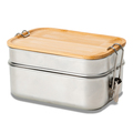 R08209.01.O - Double lunch box Alcora 1100 ml, srebrny 